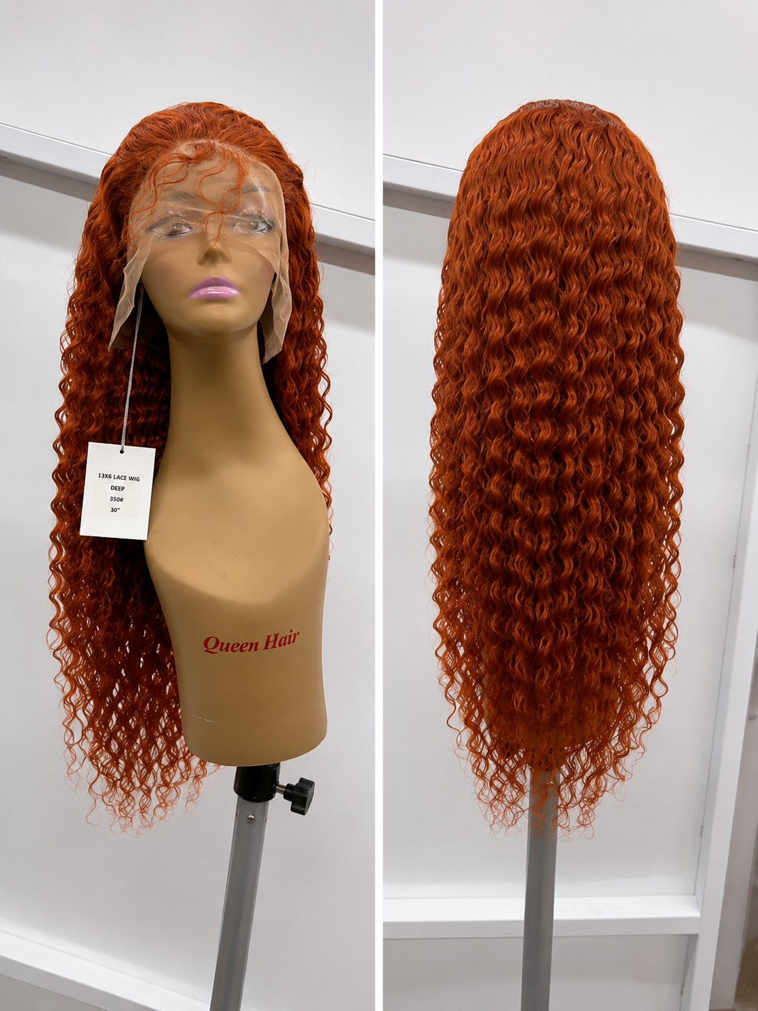 30” Deep Wave 13x6 Lace Front Wig – Color 350 – 100% Human Hair