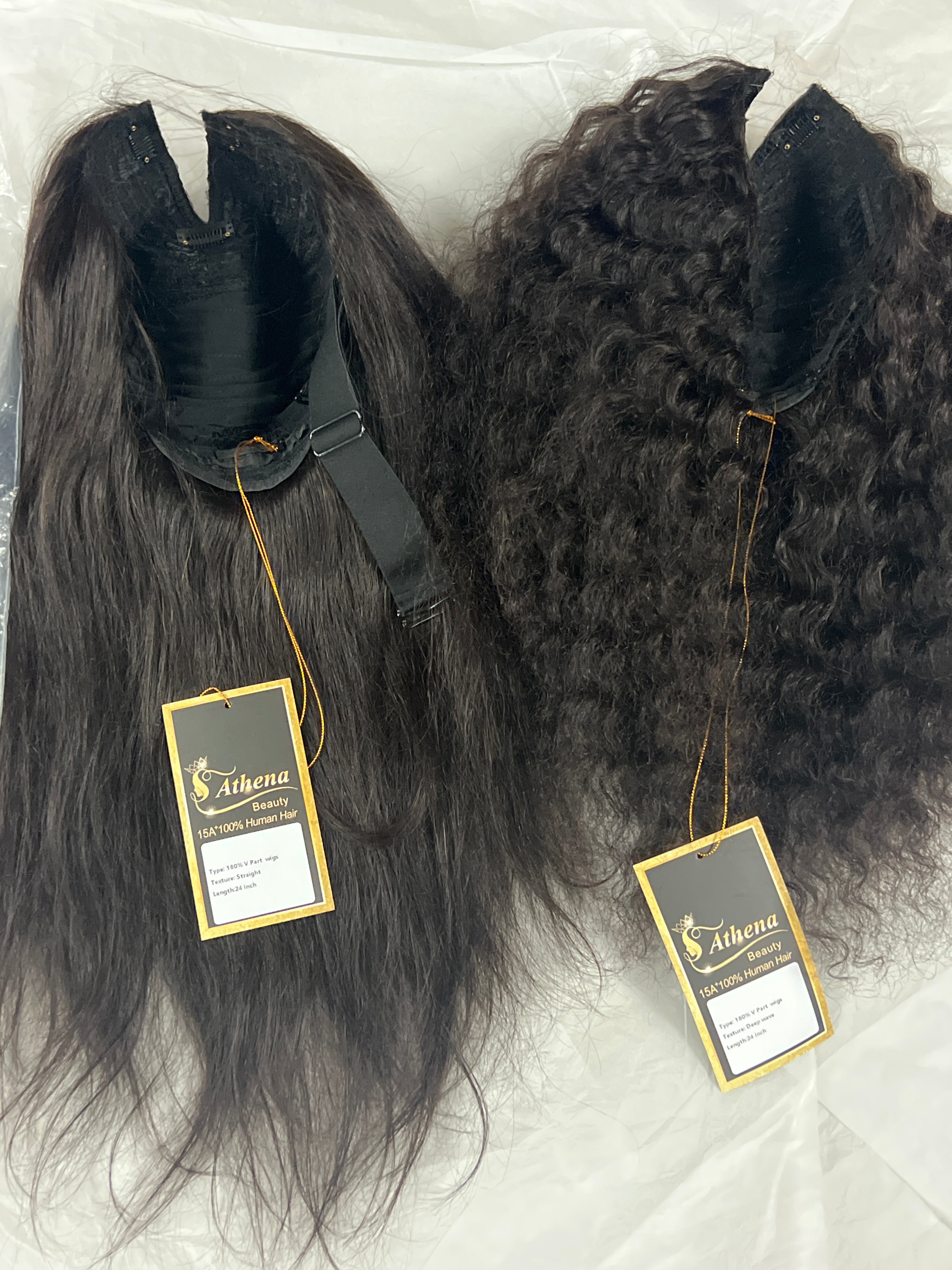 100% human hair wigs v part 24”inch