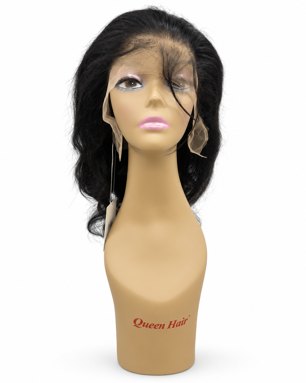13x6 Body Wave Natural Black human hair wig on clean white background — front view