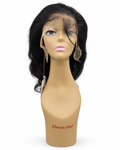 13x6 Body Wave Natural Black human hair wig on clean white background — front view
