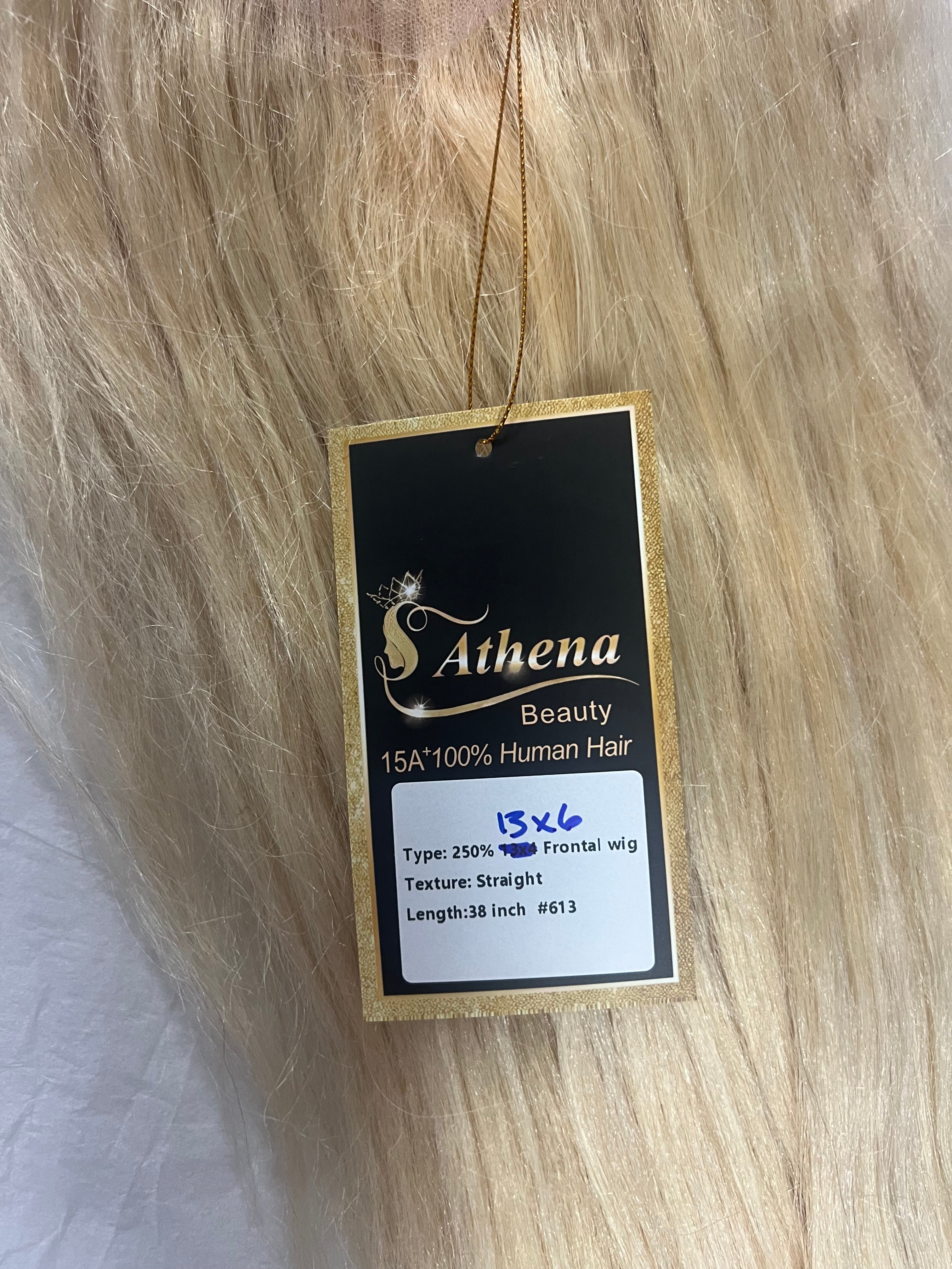 100% human hair wigs 13x4 38”inch 613 250%