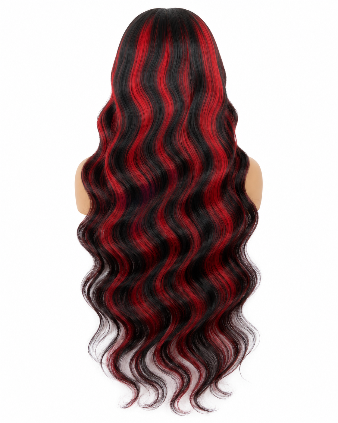 1b/RED 30”inch body wave 100% human hair wig 13x6