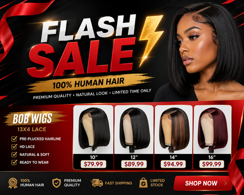 13x4 straight Bob Wig | 100% Human Hair | Flash Sale