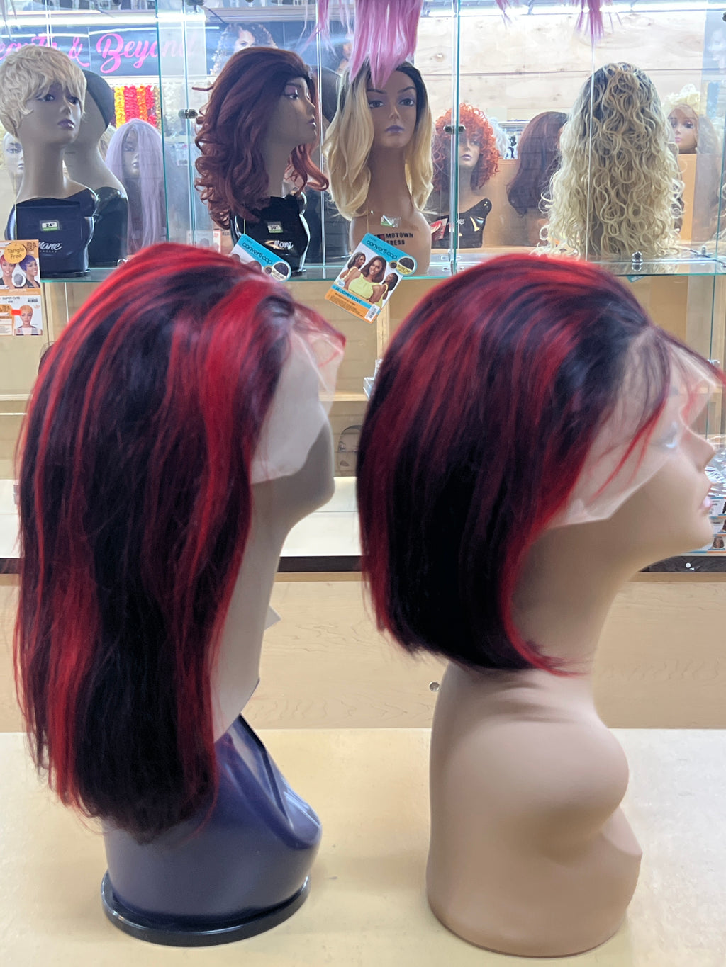 BOB wigs 100% human hair wigs 1b/red 13x4