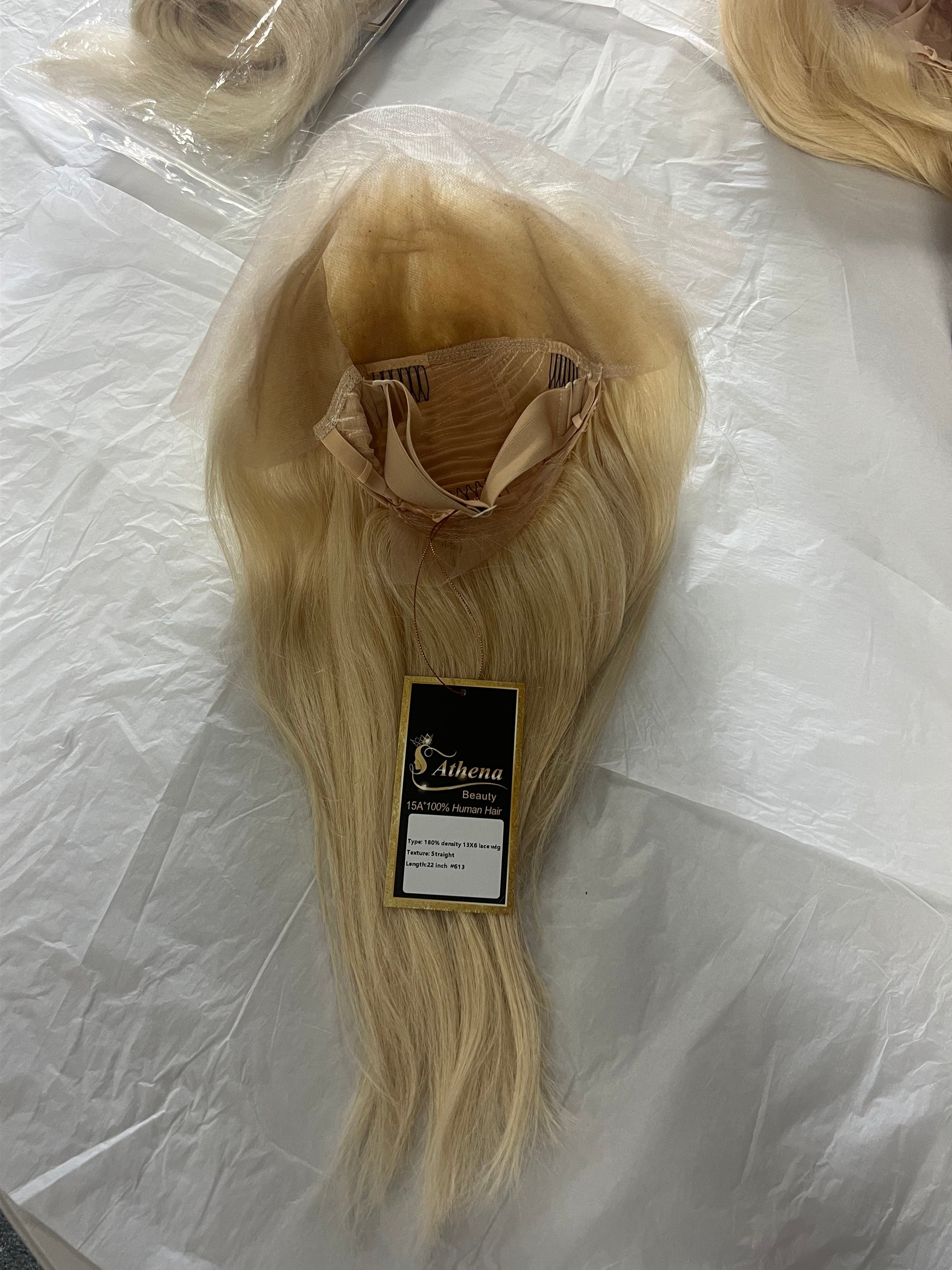 100% human hair wig 13x6 22”inch straight 
180%