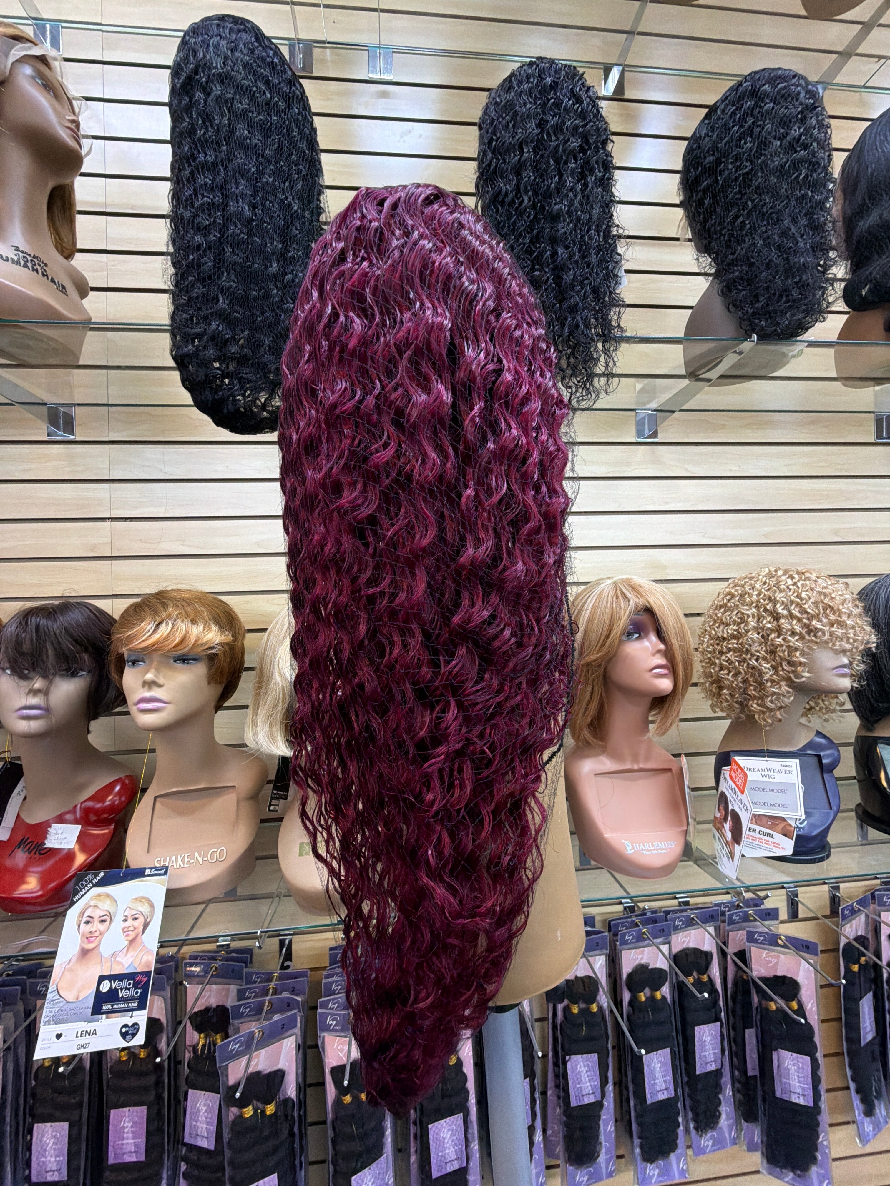 30” Deep Wave 13x6 Lace Front Wig – Color 99J – 100% Human Hair