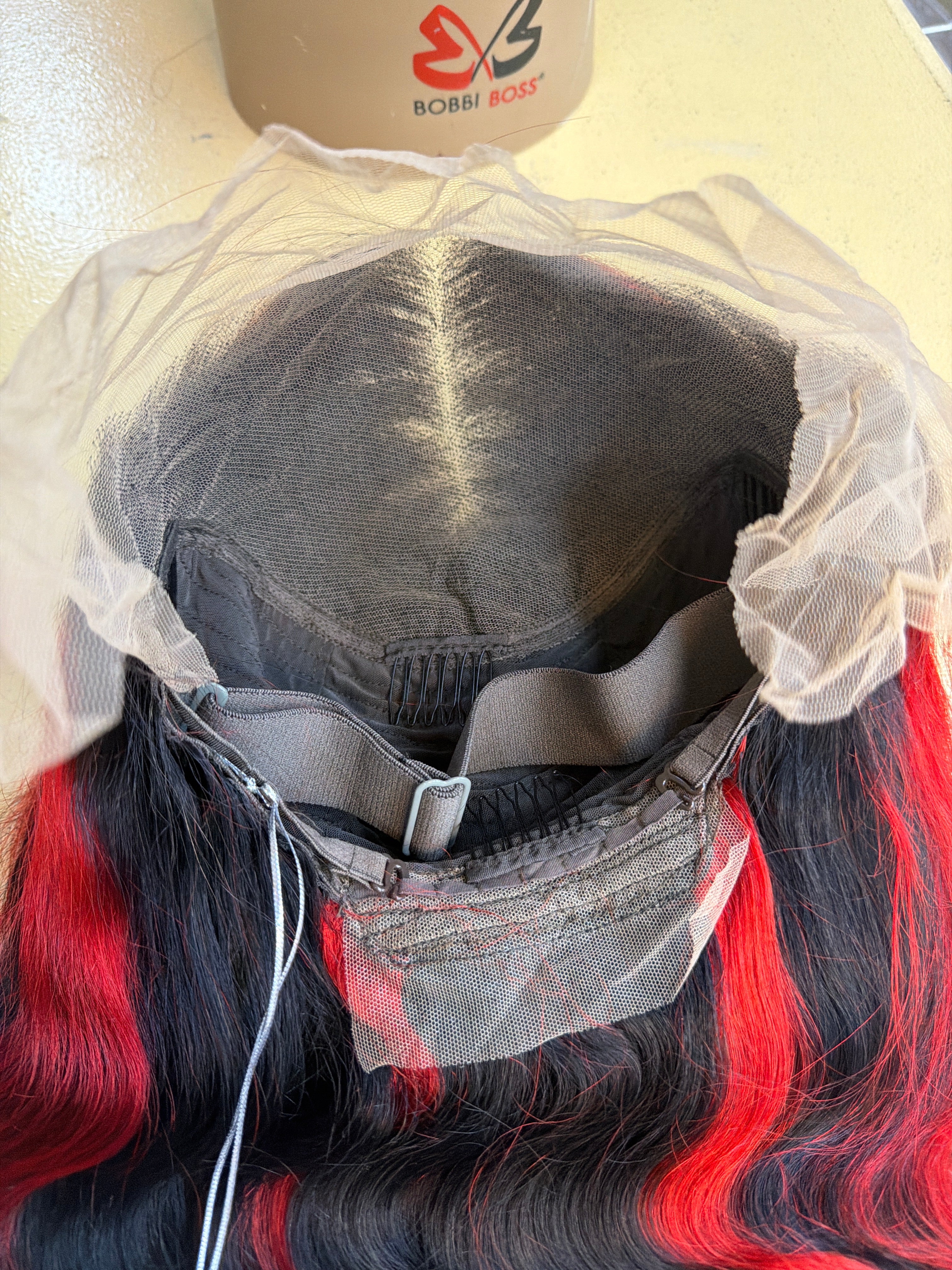 30” Body Wave HD Lace Front Wig 13x6 – 100% Human Hair – Black & Red Highlight (1B/Red)