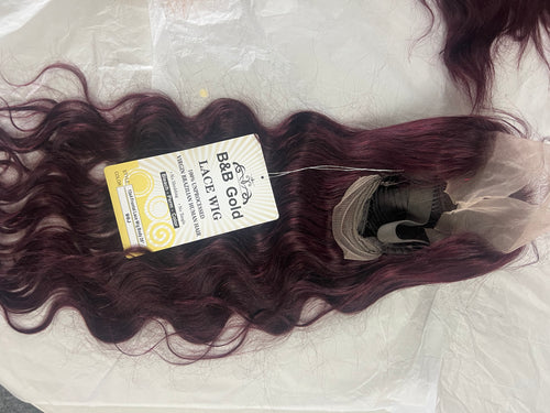 100% human hair wig 13x4 99j  28”inch