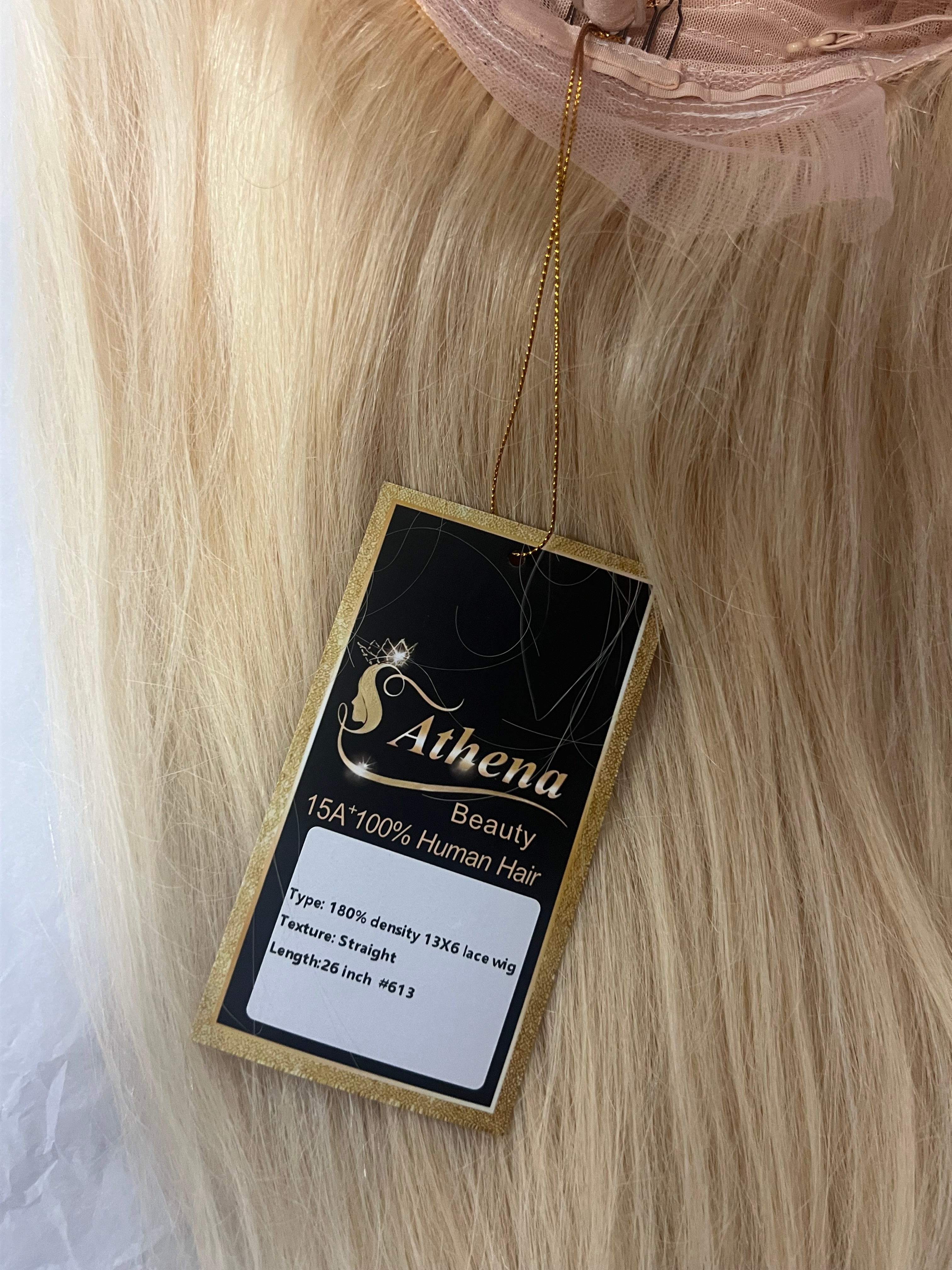 100% human hair wig 13x6 26”inch straight ￼