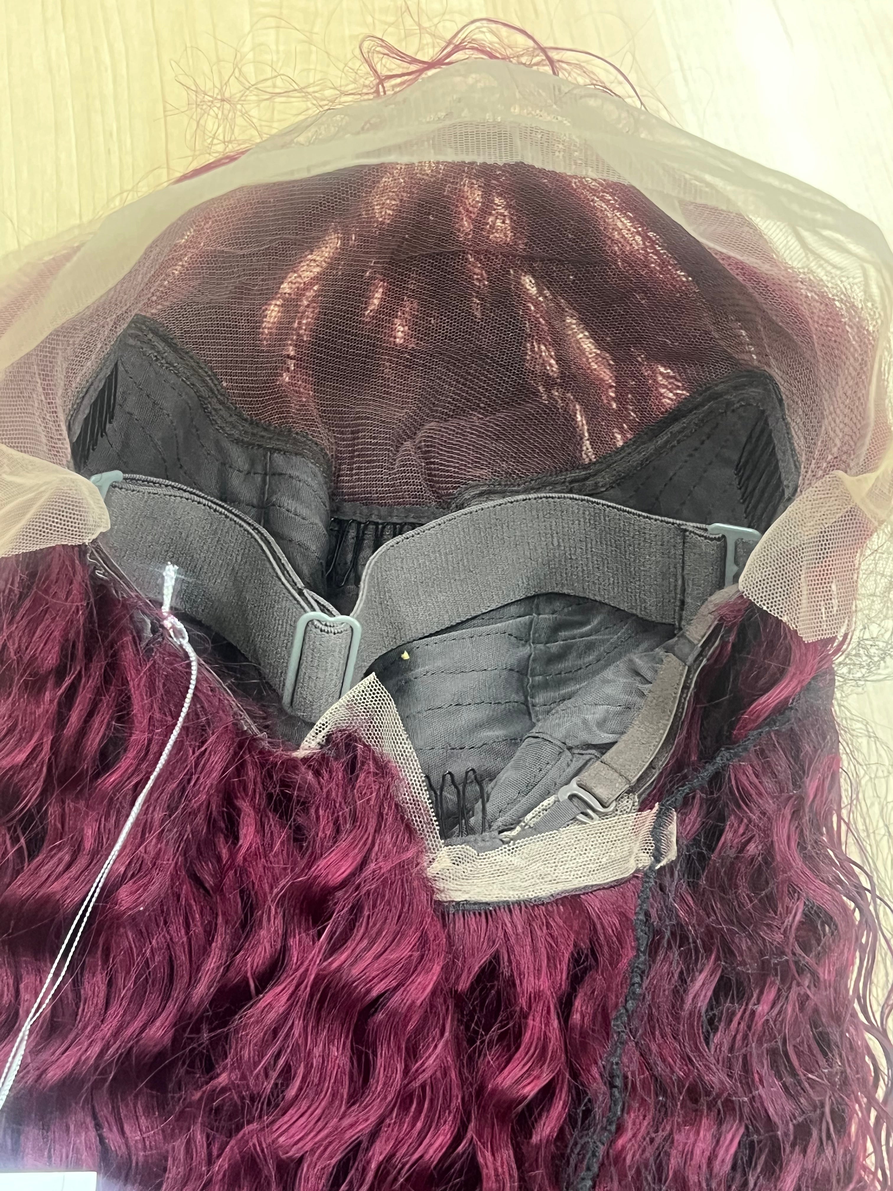 30” Deep Wave 13x6 Lace Front Wig – Color 99J – 100% Human Hair