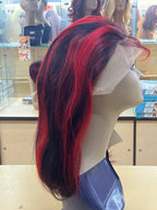 BOB wigs 100% human hair wigs 1b/red 13x4