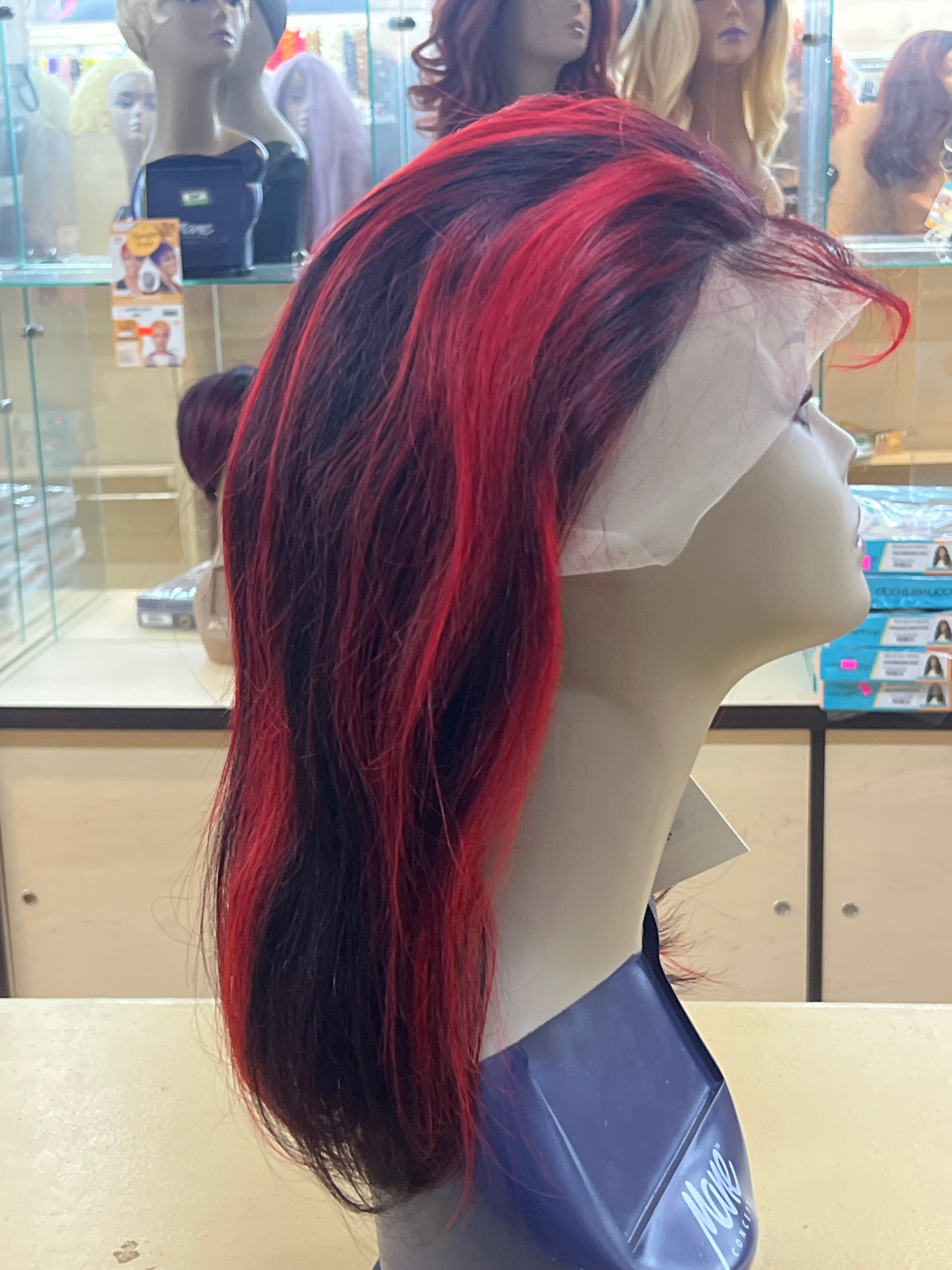 BOB wigs 100% human hair wigs 1b/red 13x4