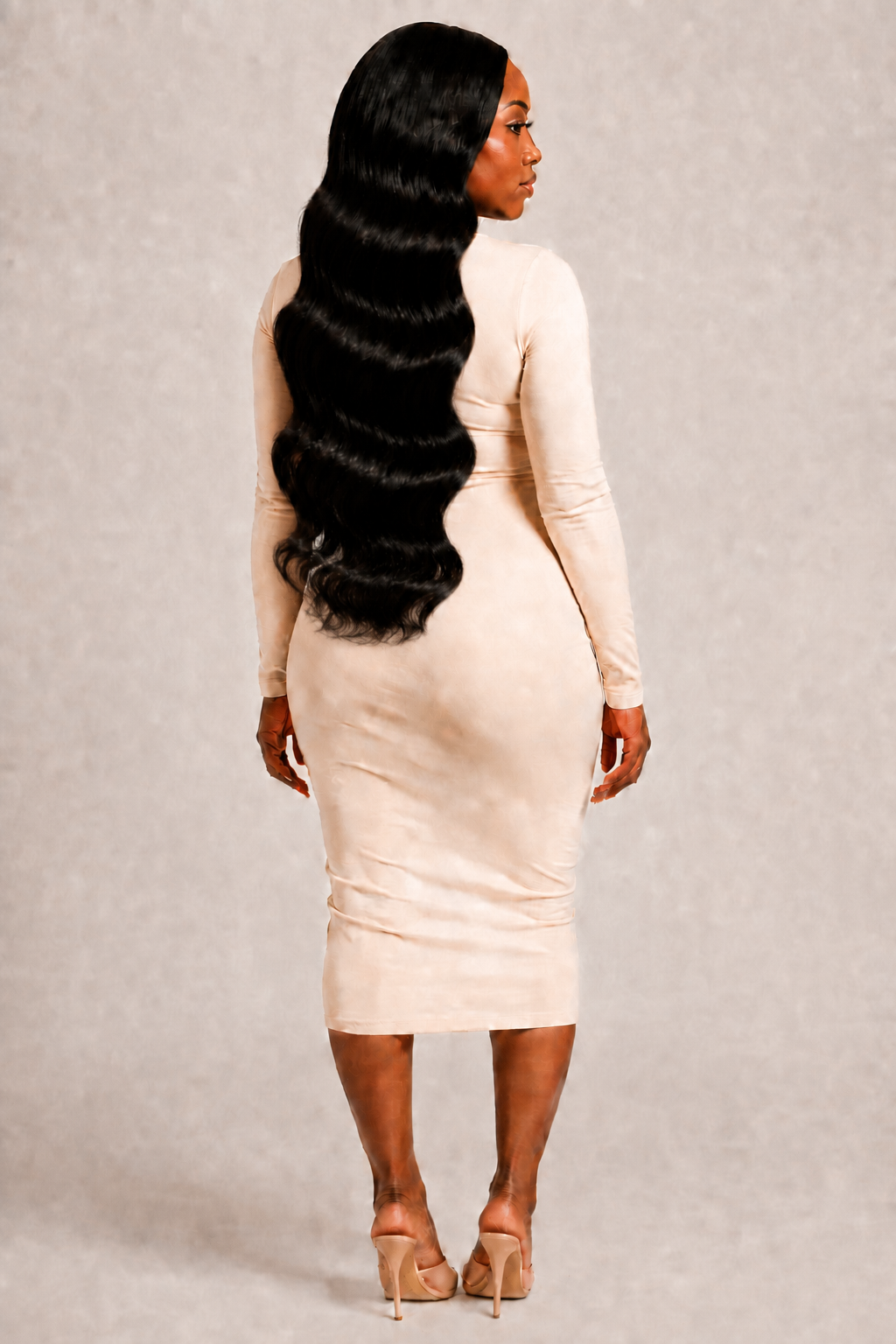 100% Human Hair 13x6  Lace Front BODY WAVE Wig, available in Natural Black and P4/27 Highlight, in lengths 22 to 38 inches.