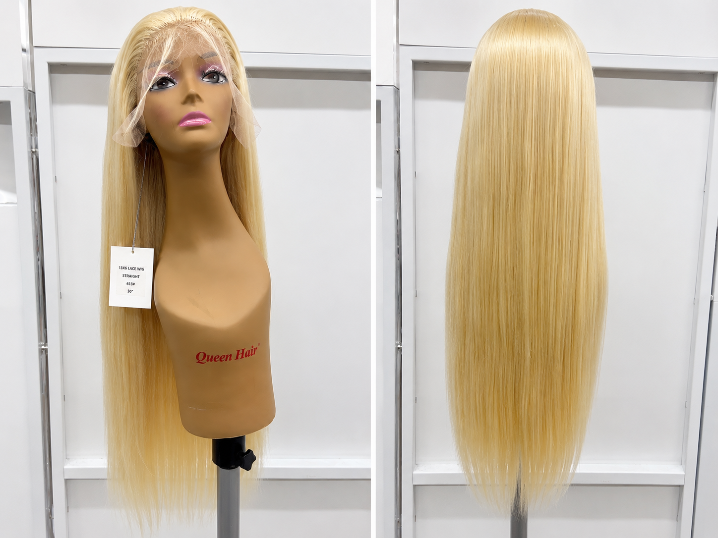 30” 613 Blonde Straight 13x6 Lace Front Wig – 100% Human Hair