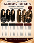 100% human hair wigs 13x6 straight body wave deep wave