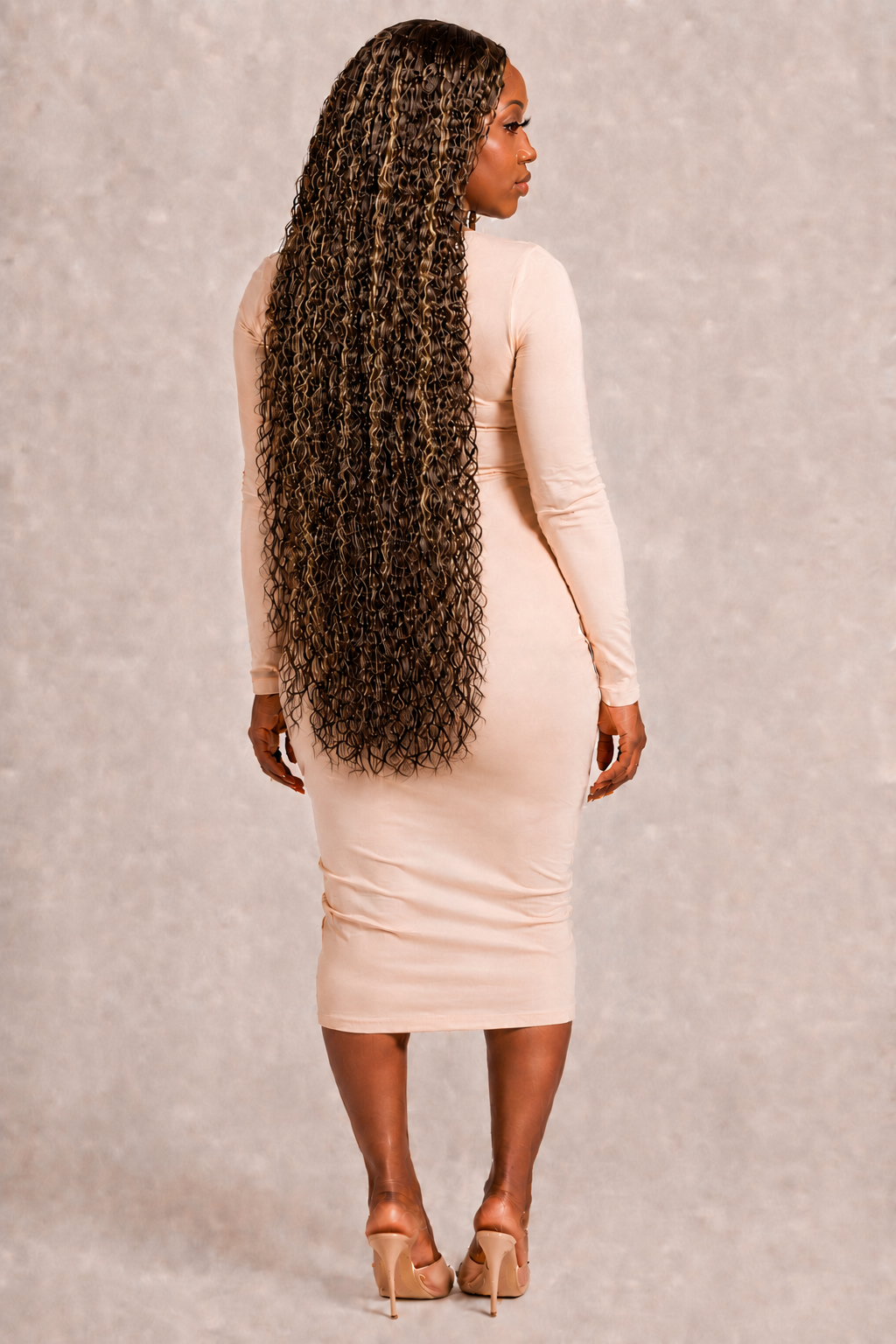 100% Human Hair 13x6  Lace Front DEEP WAVE Wig, available in Natural Black and P4/27 Highlight, in lengths 22 to 38 inches.