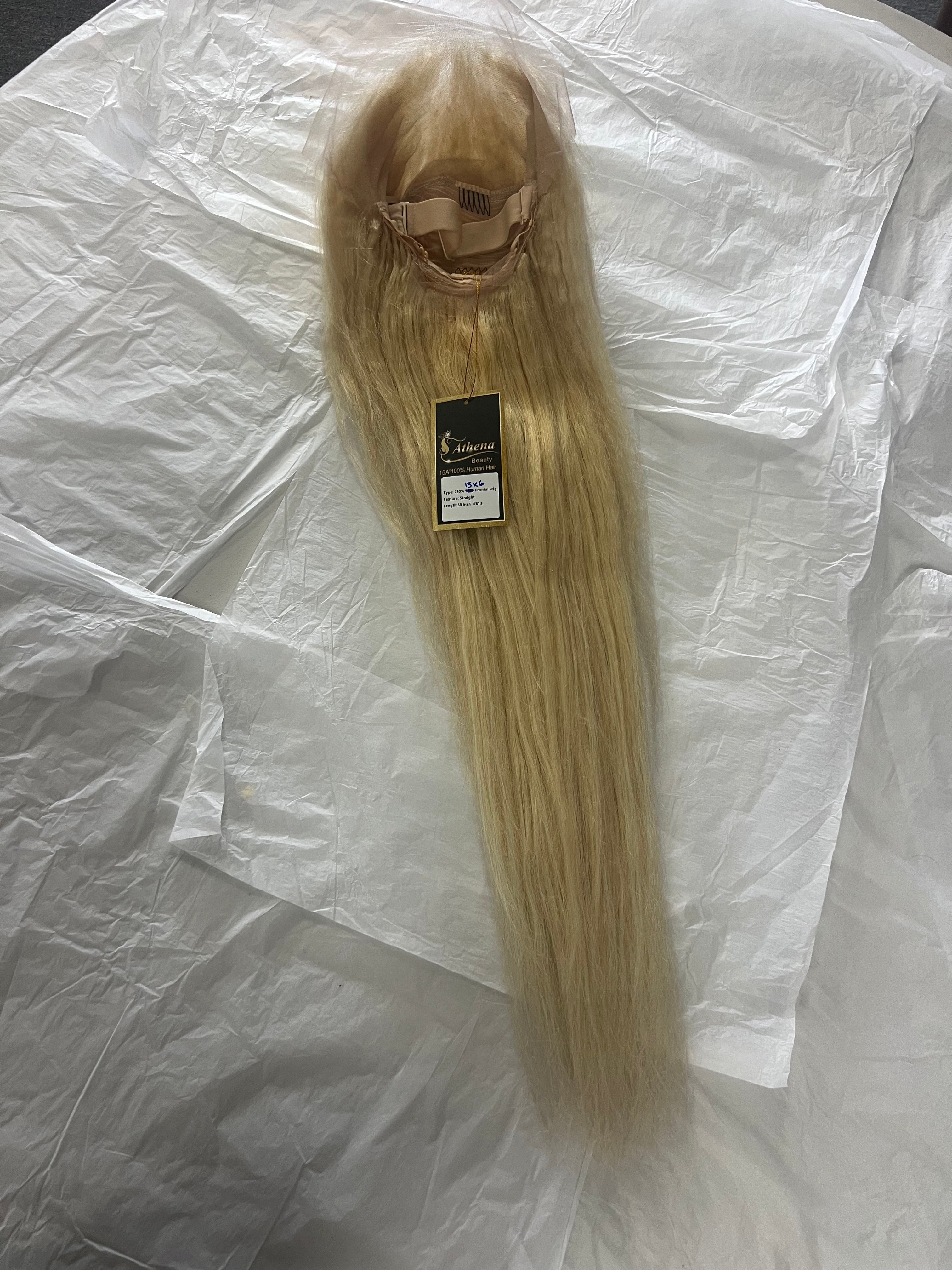 100% human hair wigs 13x4 38”inch 613 250%