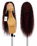 30” Deep Wave 13x6 Lace Front Wig – 100% Human Hair – P1B/Red Highlight