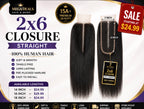 2x6 HD Lace Closure – 100% Human Hair | Straight & Body Wave | 14”-18”
