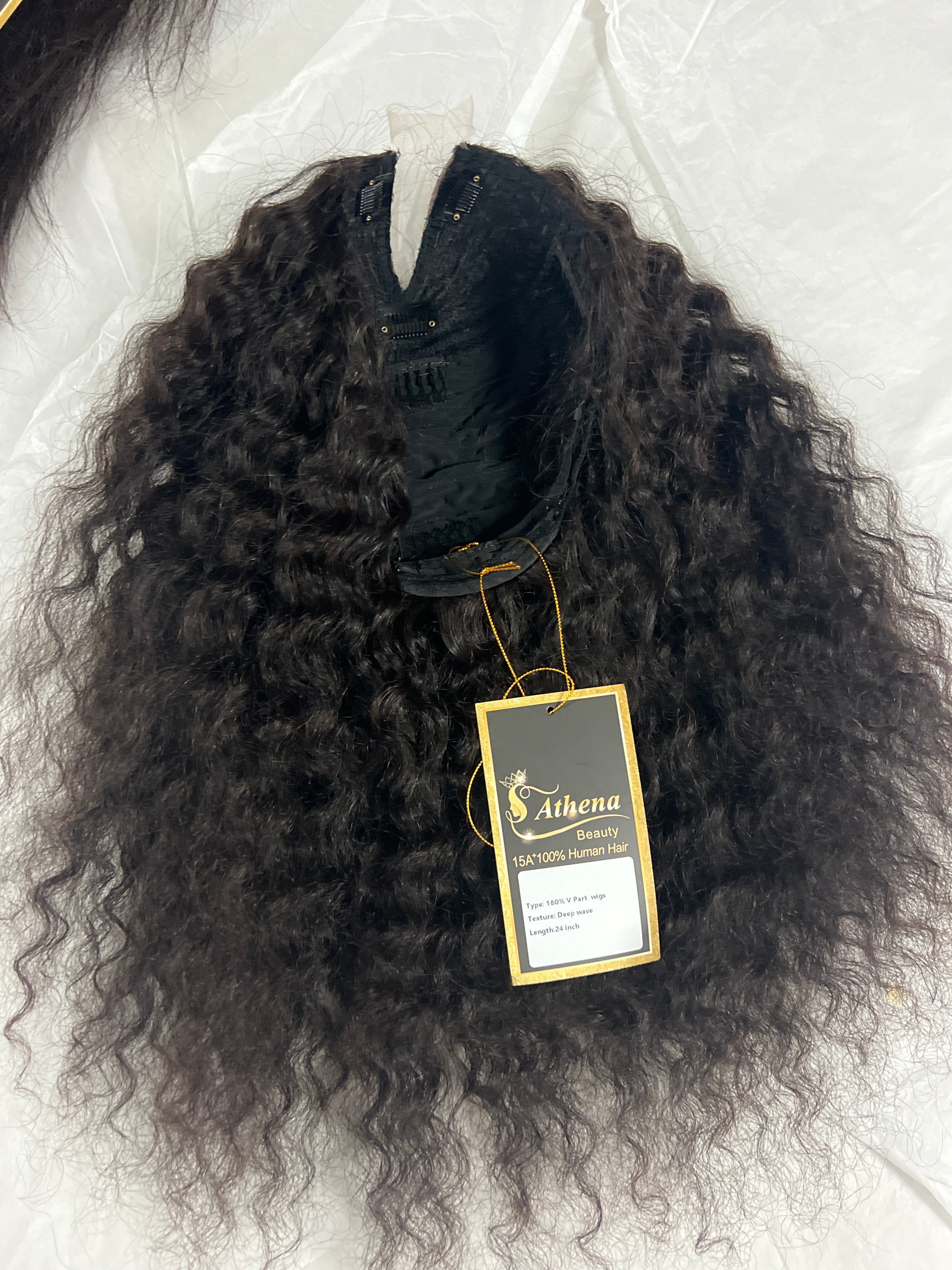 100% human hair wigs v part 24”inch