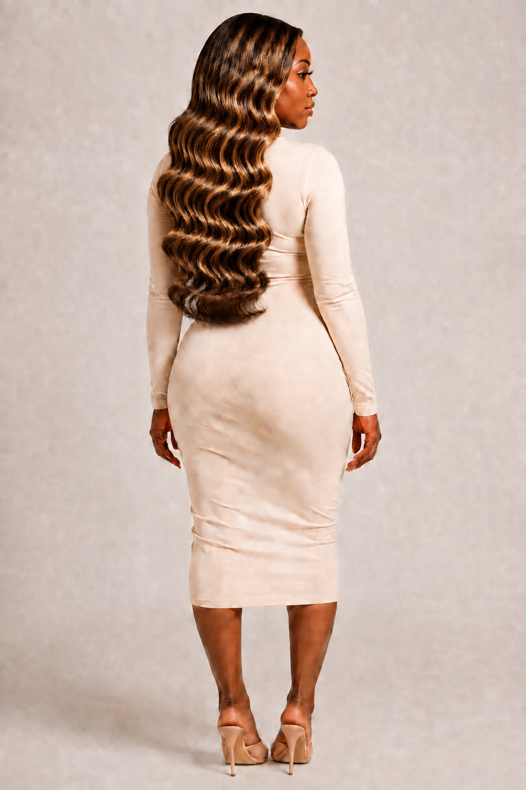 100% Human Hair 13x6  Lace Front BODY WAVE Wig, available in Natural Black and P4/27 Highlight, in lengths 22 to 38 inches.