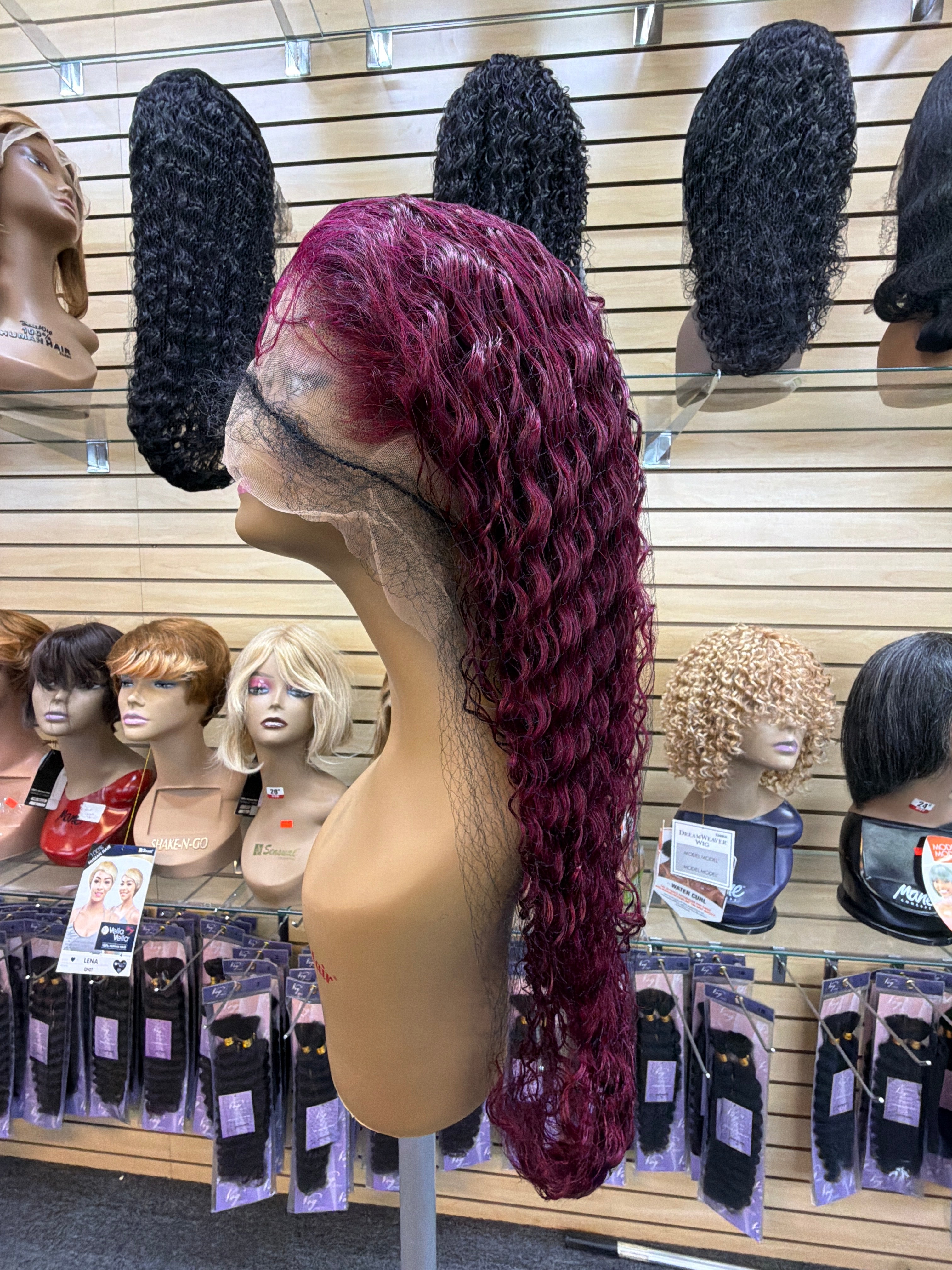 30” Deep Wave 13x6 Lace Front Wig – Color 99J – 100% Human Hair