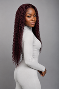 30” Deep Wave 13x6 Lace Front Wig – Color 99J – 100% Human Hair