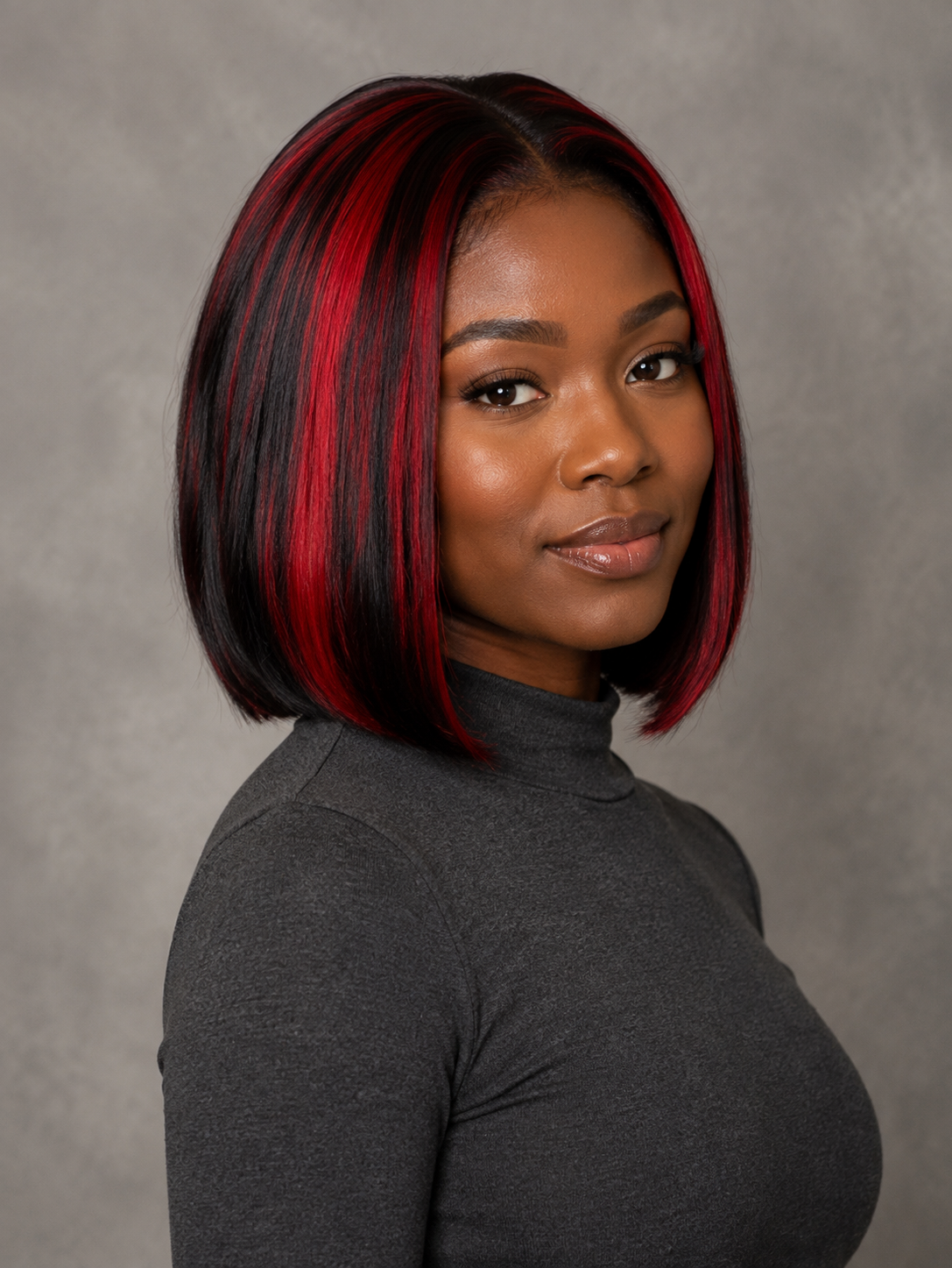 BOB wigs 100% human hair wigs 1b/red 13x4