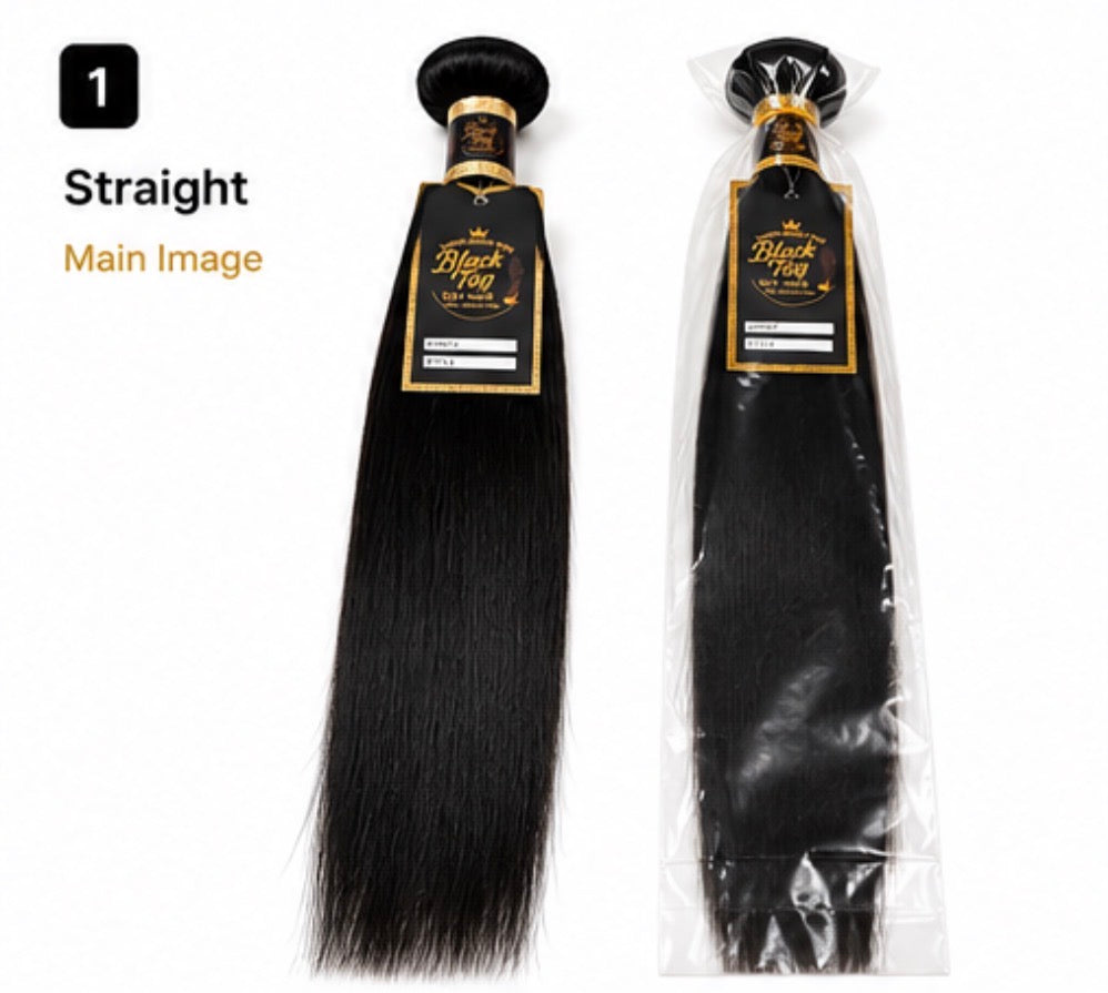Black Tag  Straight Human Hair Bundle