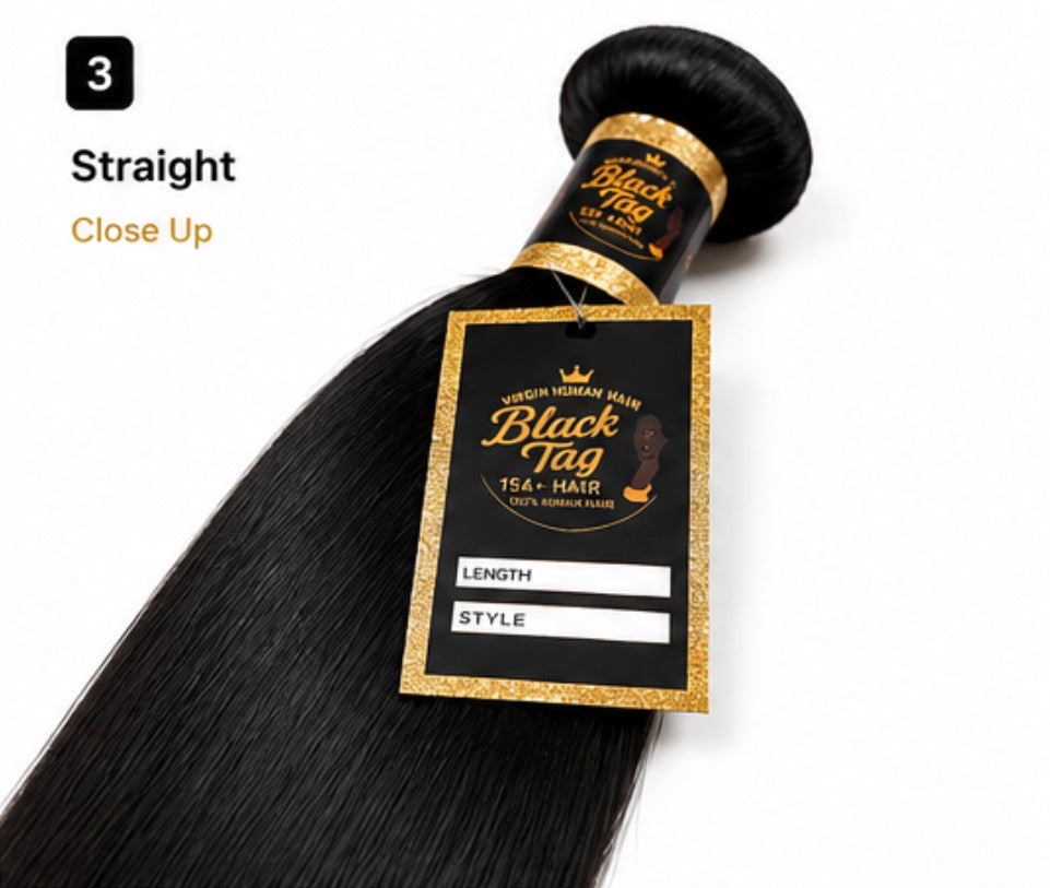 Black Tag straight 3 Bundles