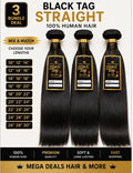 Black Tag straight 3 Bundles
