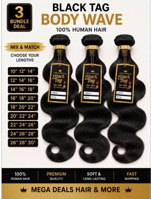 Black Tag Body Wave 3 Bundles