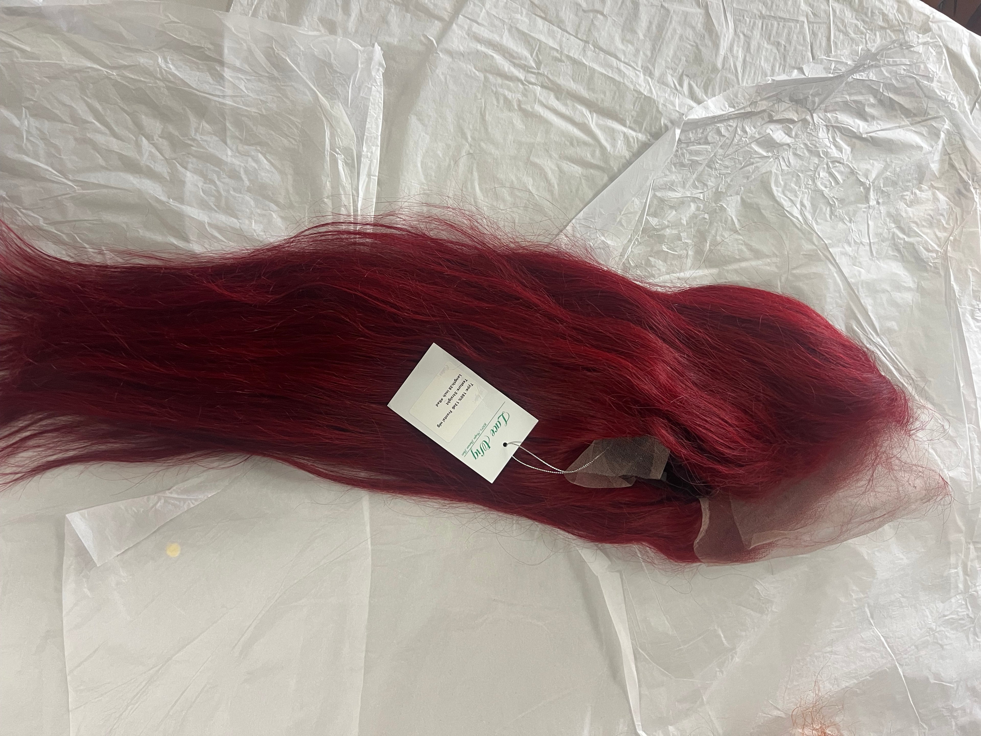 100% human hair wig 13x6 red  28”inch