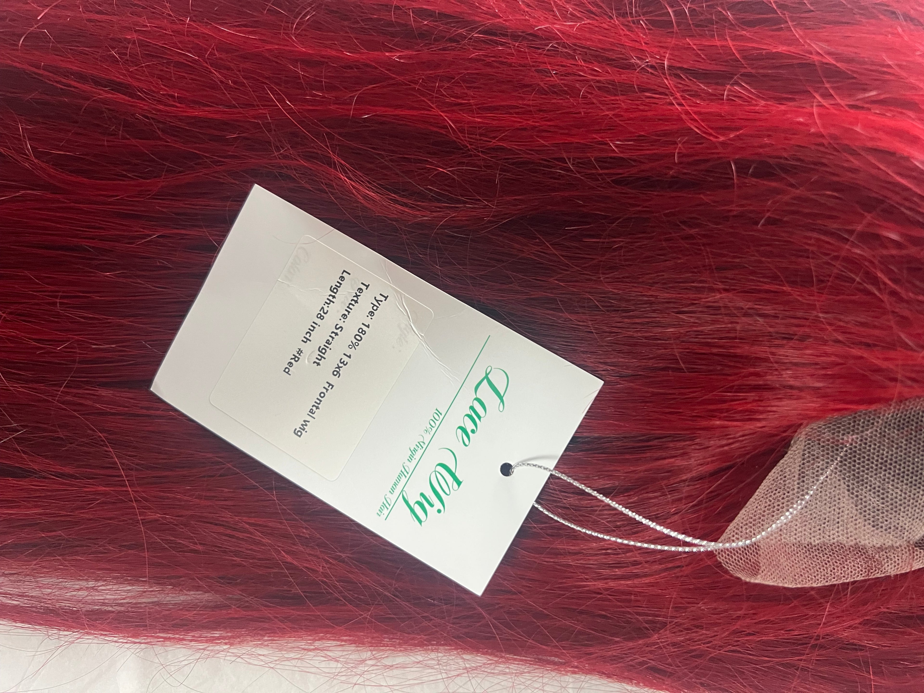100% human hair wig 13x6 red  28”inch