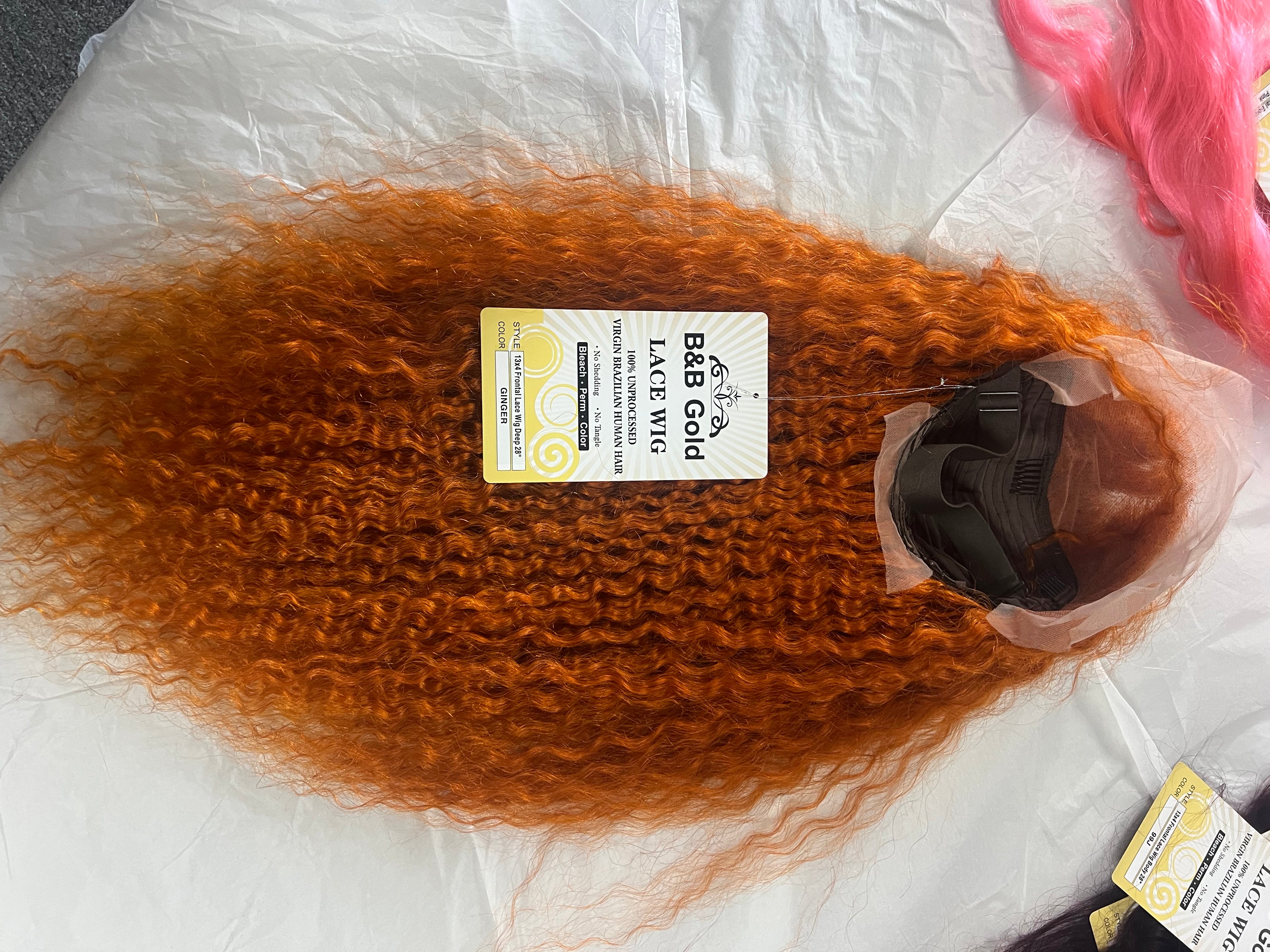 100% human hair wig 13x4 ginger 28”inch and 24”inch