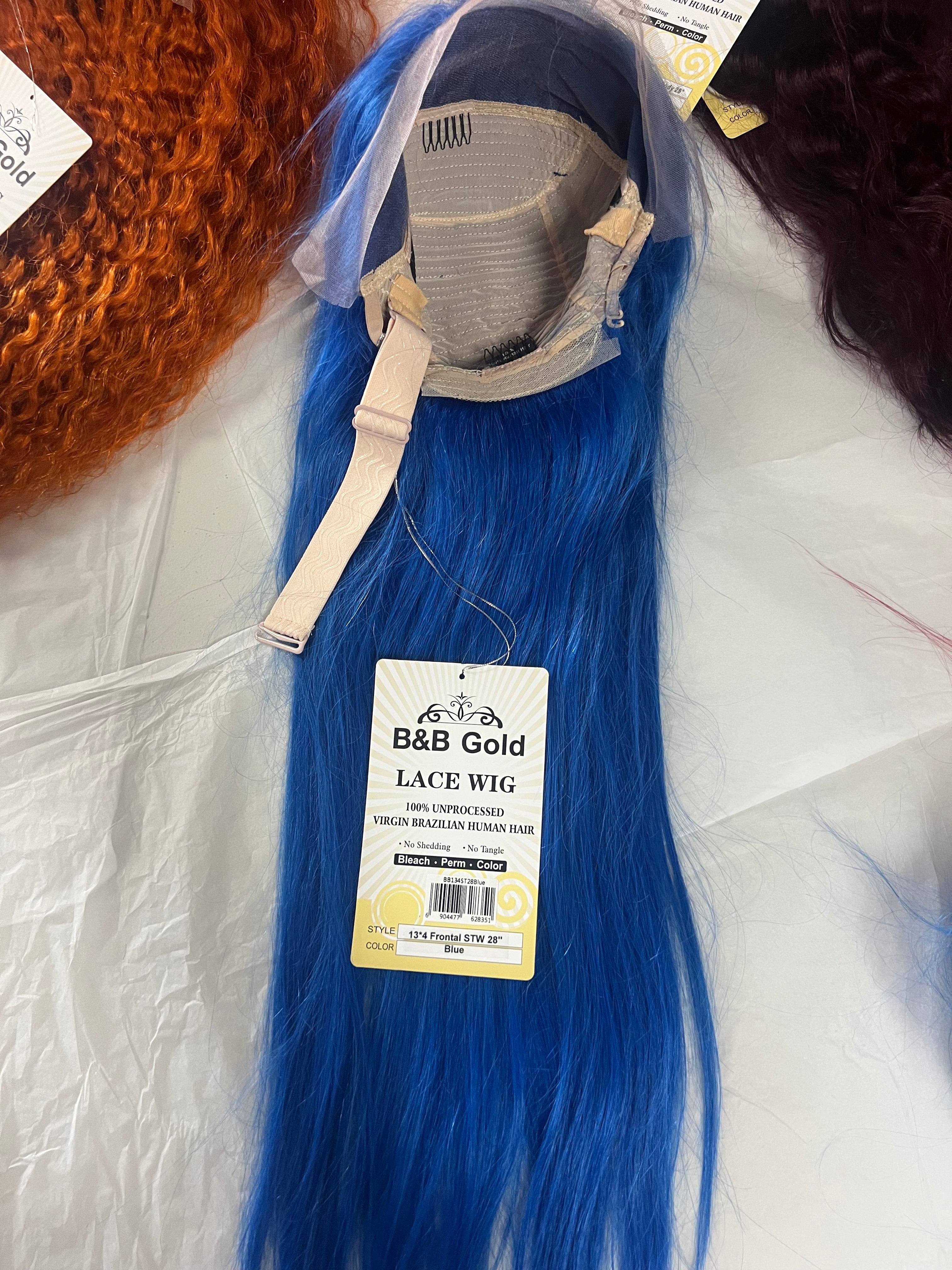 100% human hair wigs 13x4 Blue 28”inch