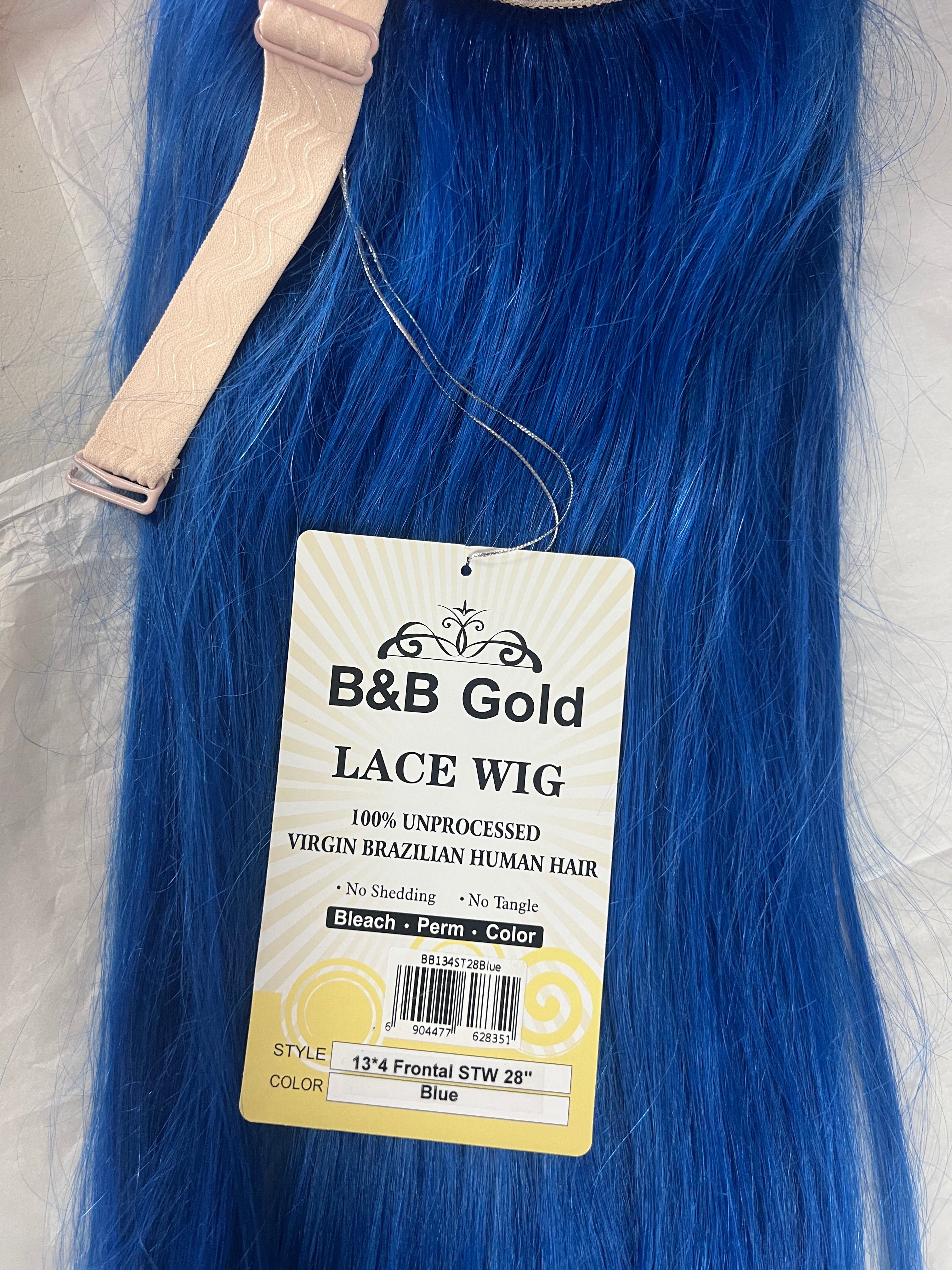 100% human hair wigs 13x4 Blue 28”inch
