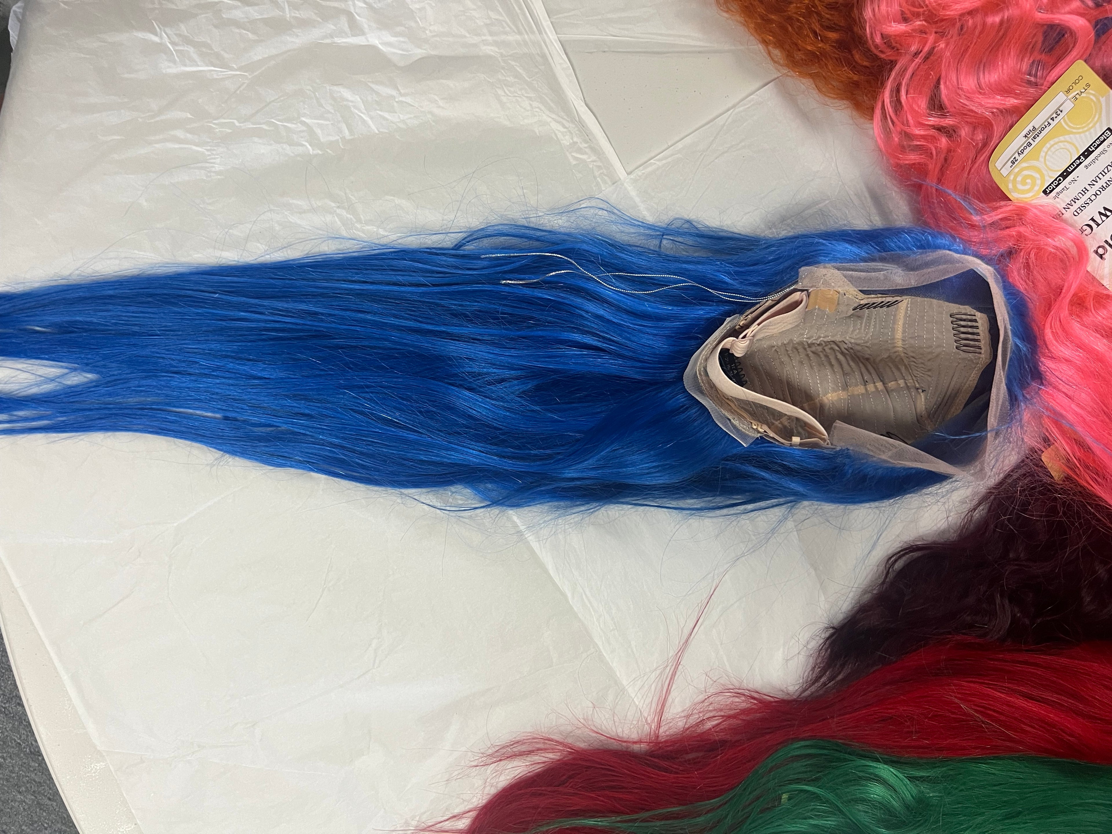 100% human hair wigs 13x4 Blue 28”inch