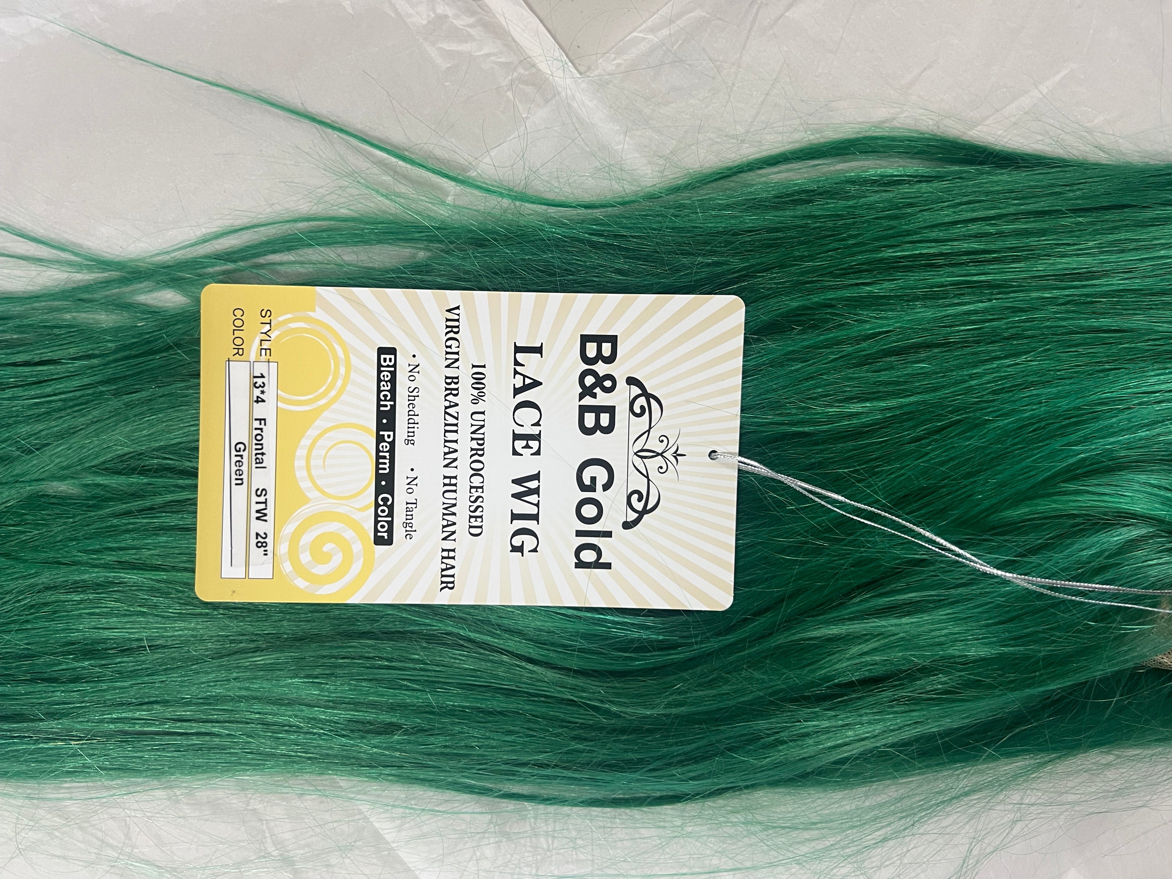 100% human hair wig 13x4 green 28”inch