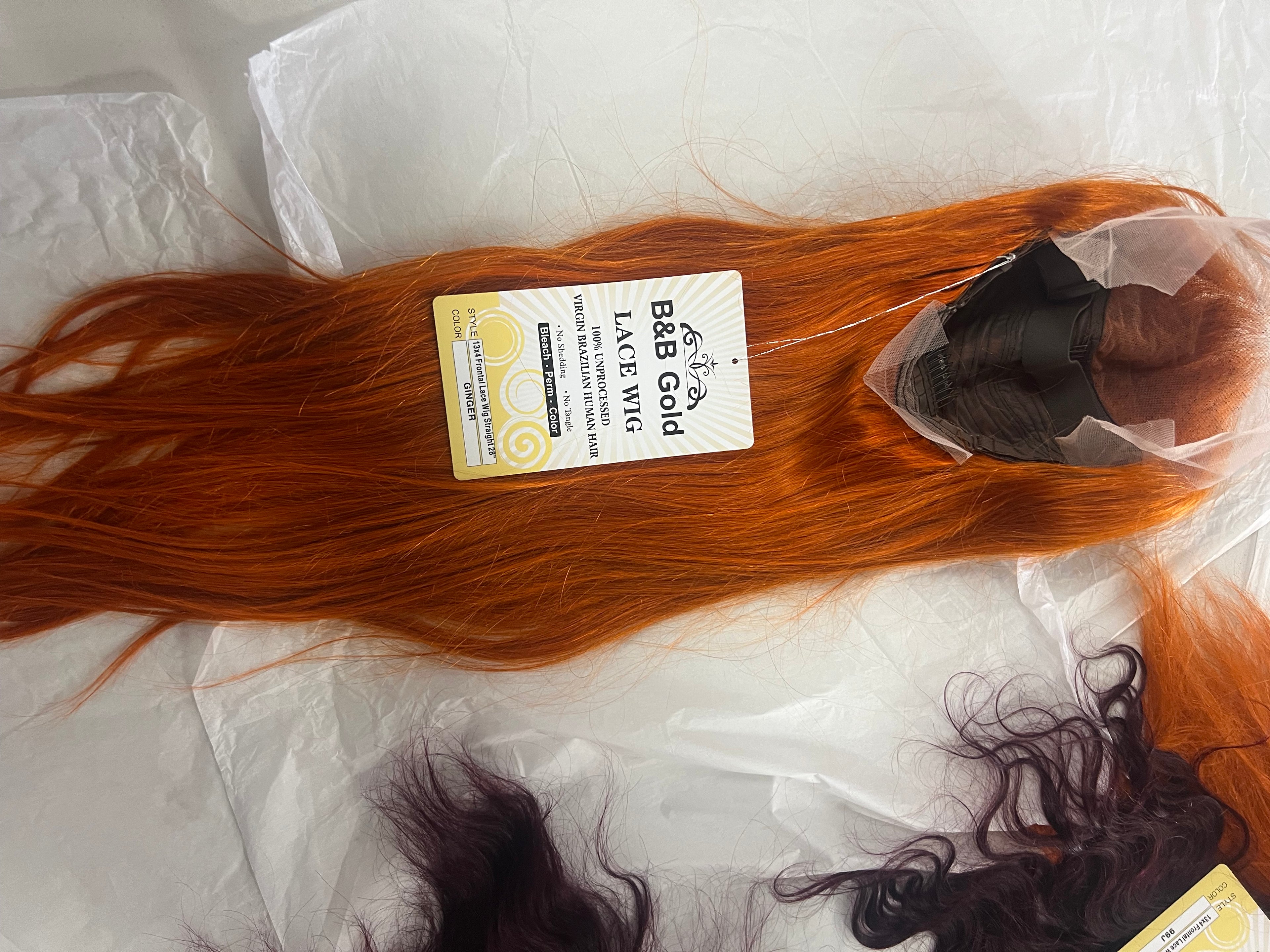 100% human hair wig 13x4 ginger 28”inch and 24”inch