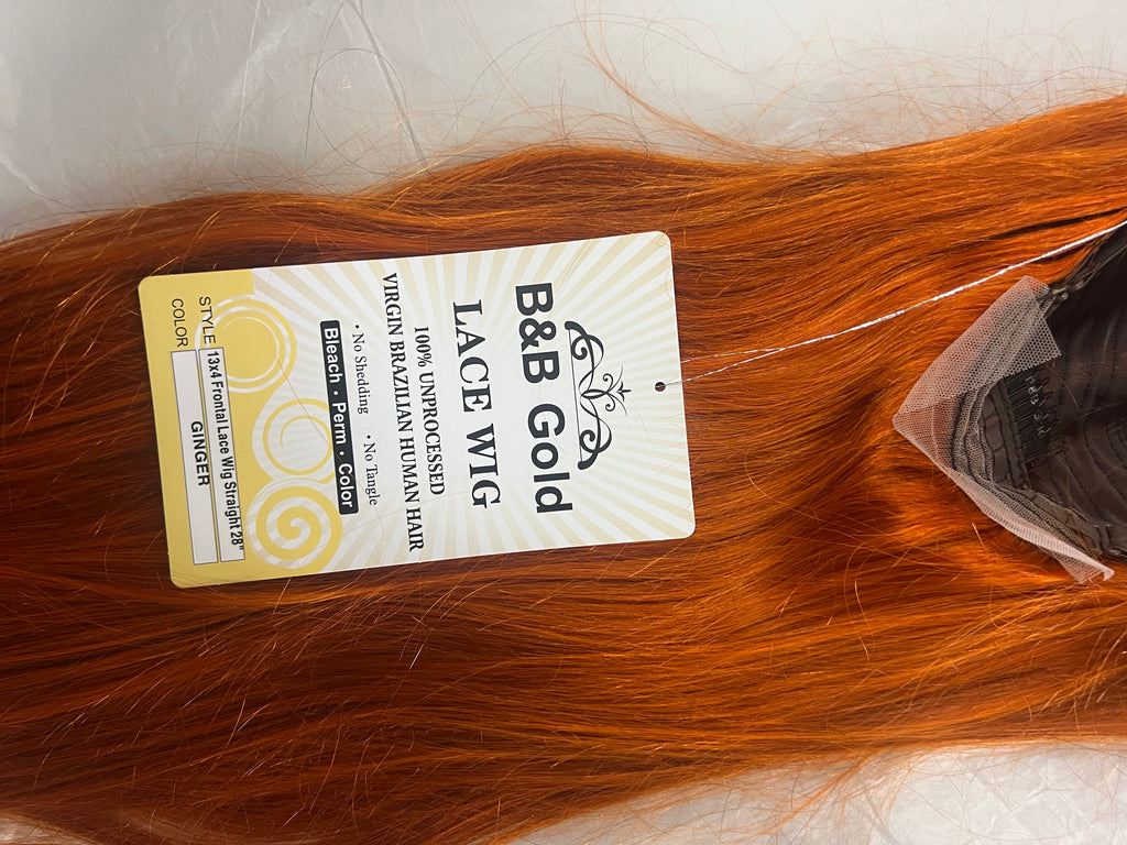 100% human hair wig 13x4 ginger 28”inch and 24”inch