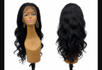 13x6 Body Wave Natural Black actual front and back wig photo